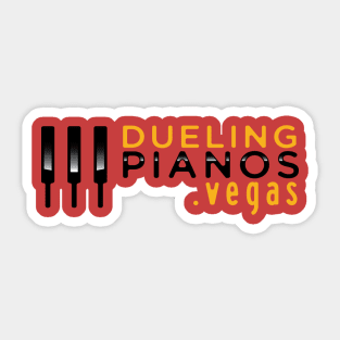 Dueling Pianos.Vegas Black & Yellow Keys Sticker